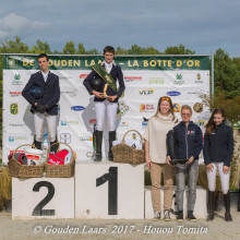 Jérôme Schmidt sur le podium (Photo : Houou Tomita/Botte d'Or)
