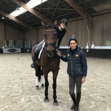 Stage Cavalor dressage 2017 avec Michèle George - Justine Anthoine et Michèle George (c) Justine Anthoine 