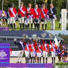 Les équipes belges young riders et children sur le podium des championnats d'Europe