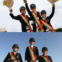 Charlotte Defalque (1ère U25) & Clara Collard (2ème Poney) - Ch B Dressage Hulsterlo 2019