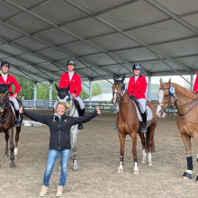 L'équipe belge à Drammen avec la coach Fabienne Daigneux-Lange (Photo Equifans)